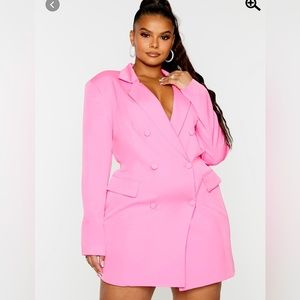 PRETTYLITTLETHING PINK BLAZER DRESS ( plus size)